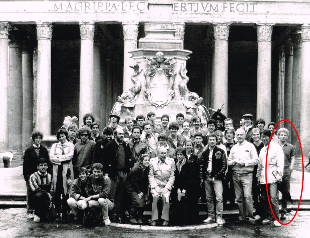 Peter Twohy in Rome, Italy when studying architecture for a year abroad