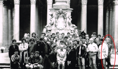 Peter Twohy in Rome, Italy when studying architecture for a year abroad